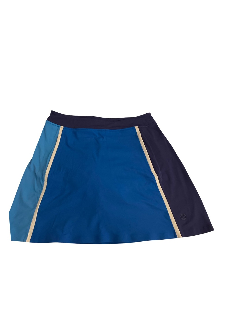 G/FORE Blue Colorblock Circle Skort with Cream Piping-S
